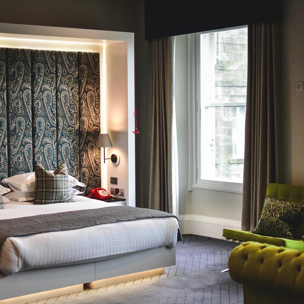 Disabled Room in Edinburgh luxury boutique hotel near castle